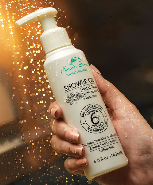 Nature's Secrets Shower Oil – Petal Touch with Lotus & Jasmine (Sulfate-Free)