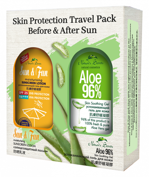 Nature's Secrets Skin Protection Travel Pack Before & After Sun
