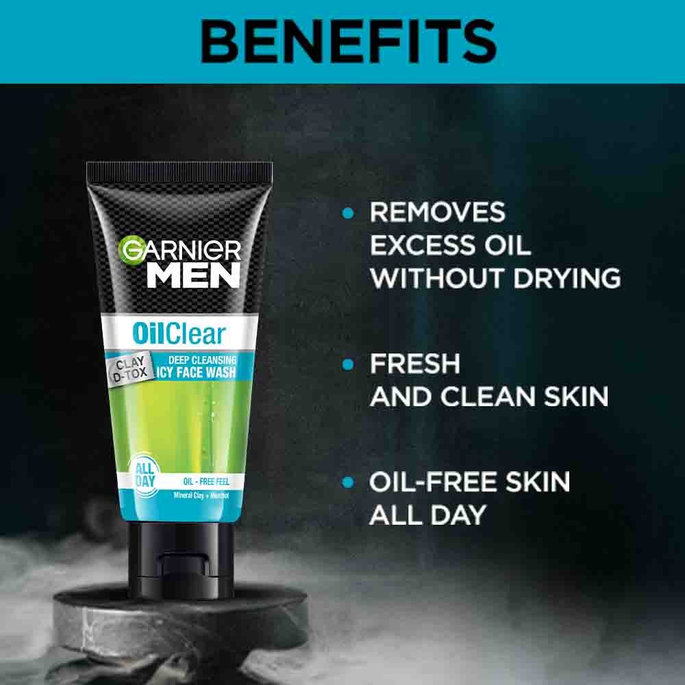 Garnier Men Oil Clear Clay D-Tox Face Wash